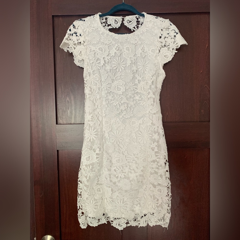 Lulus White Backless Lace Dress